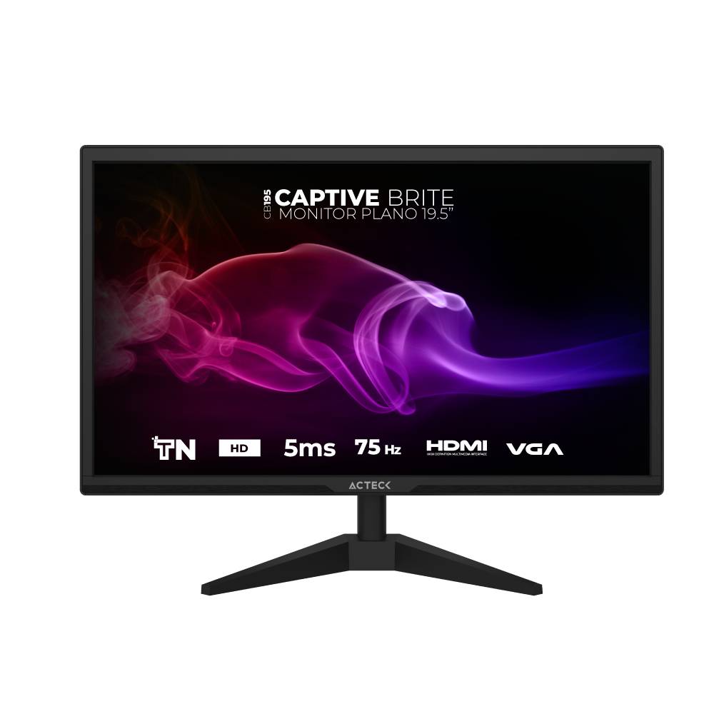 Monitor ACTECK AC-939409 - 19.5 pulgadas, 250 cd / m², 1600 x 900 Pixeles, 5 ms, Negro Monitor ACTECK AC-939409 - 19.5 pulgadas, 250 cd / m², 1600 x 900 Pixeles, 5 ms, Negro